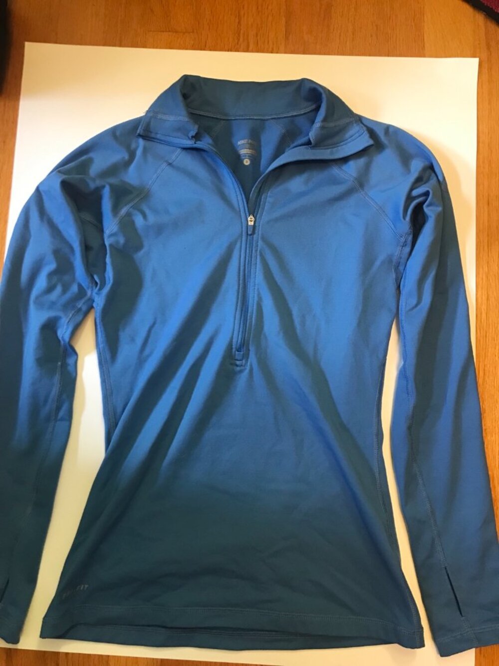 Nike Pro Blue Zip Up Sweatshirt Size S